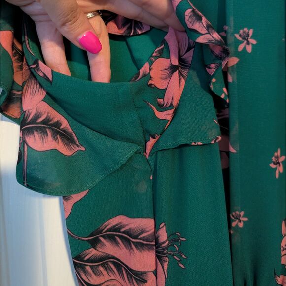 Sam Edelman Floral Ruffle Mini Dress | Women’s 10 | High Neck | Sleeveless - Picture 3 of 7